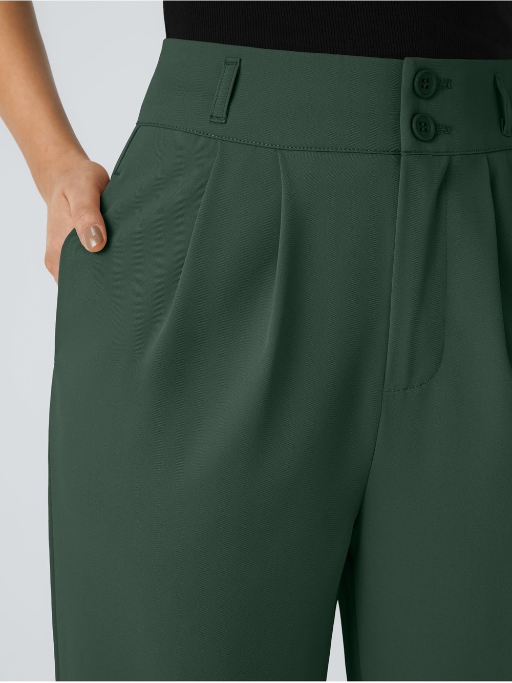 HALARA Dark Green Flex High Waisted Straight Leg Work Pants  L petite - Picture 12 of 12